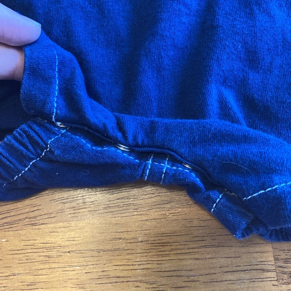 Le Top Baby Boy Size 18 Month Blue Knit Shortalls Sailboat Applique 100% Cotton - Picture 5 of 9